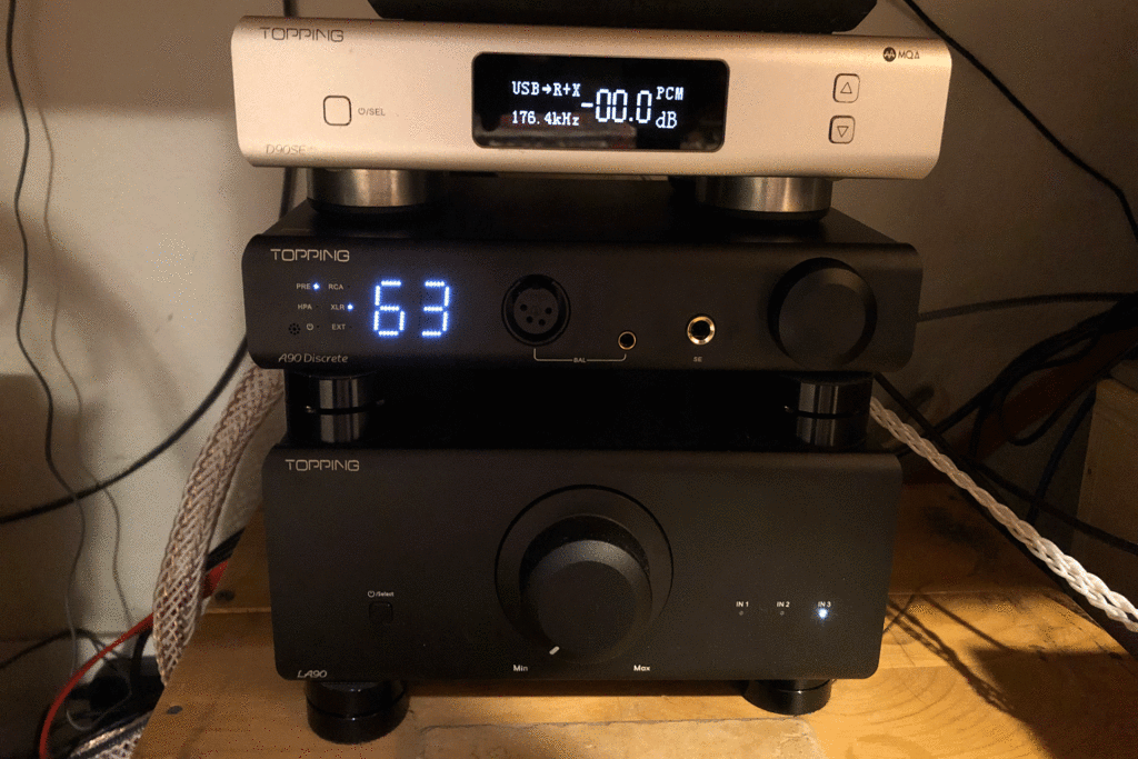 Topping A90 Preamp from Steven Stone's stack of Chi-Fi Topping gear