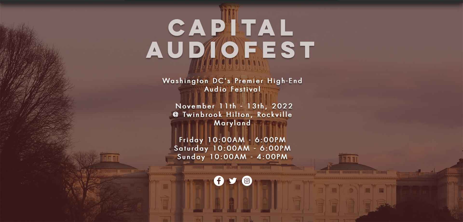 Capital Audiofest Starts On Friday November 11 Tickets and Rooms