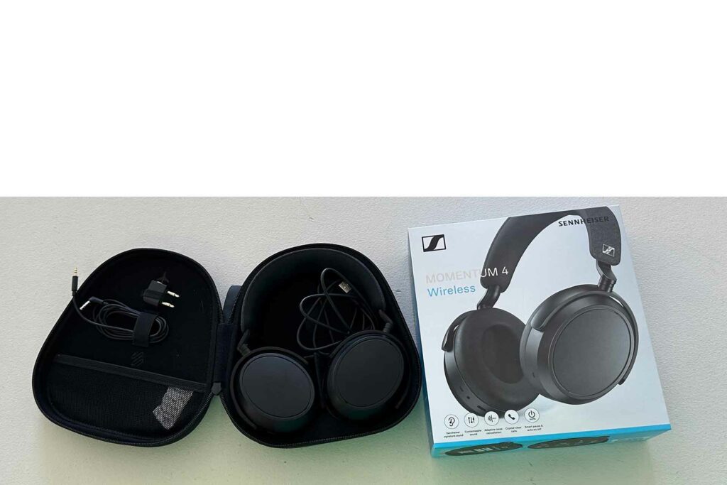 This is the actual pair of Sennheiser Momentum 4 headphones reviewed by Jerry Del Colliano