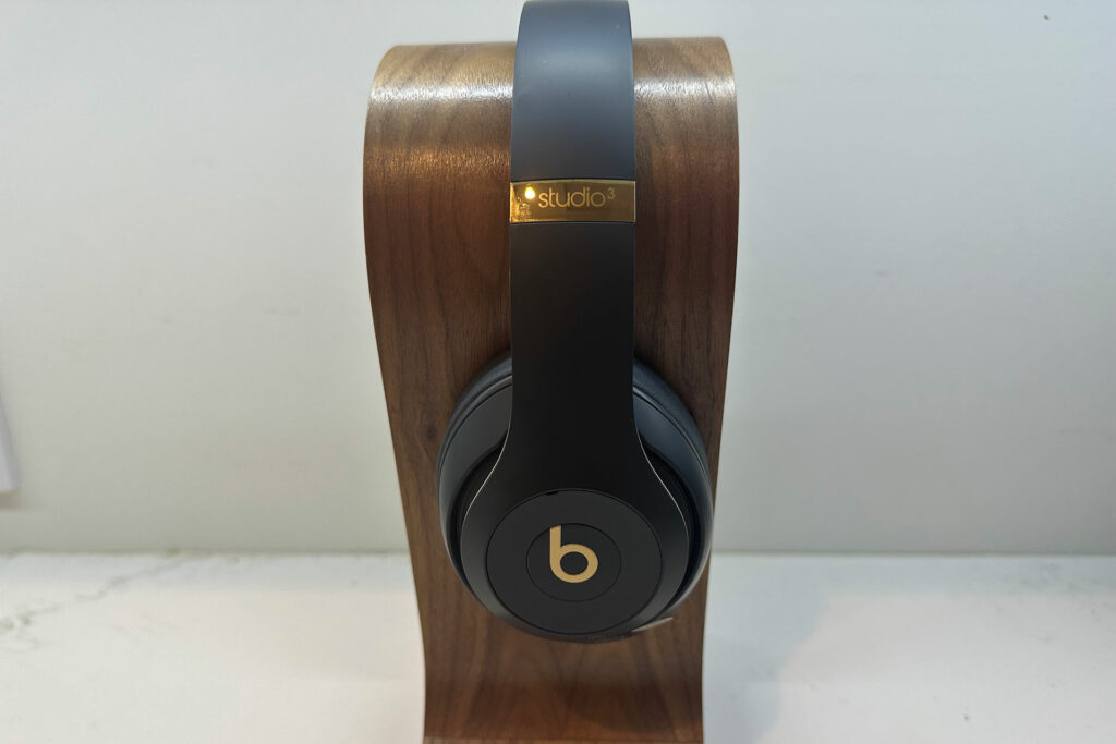 Jerry Del Colliano's Beats by Dre Studio 3 headphones on a headphone stand