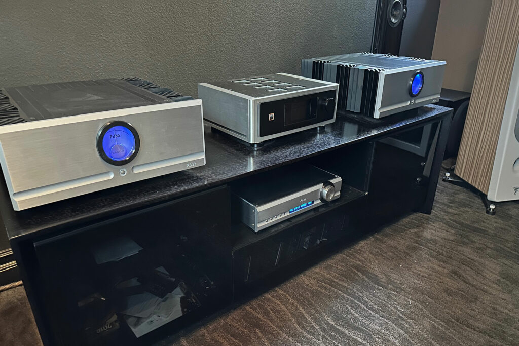 Here is an image of Greg Handy's electronics in his high end audiophile system