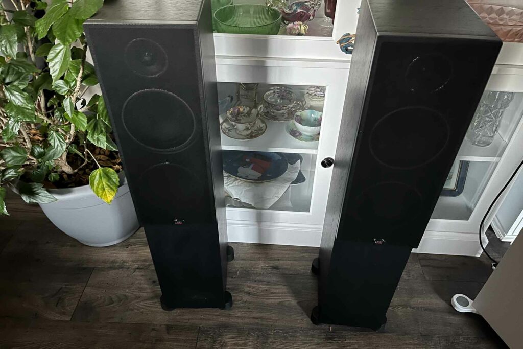 PSB Alpha T20 Audiophile Speakers on display in reviewer, Andrew Dewhirst's music room