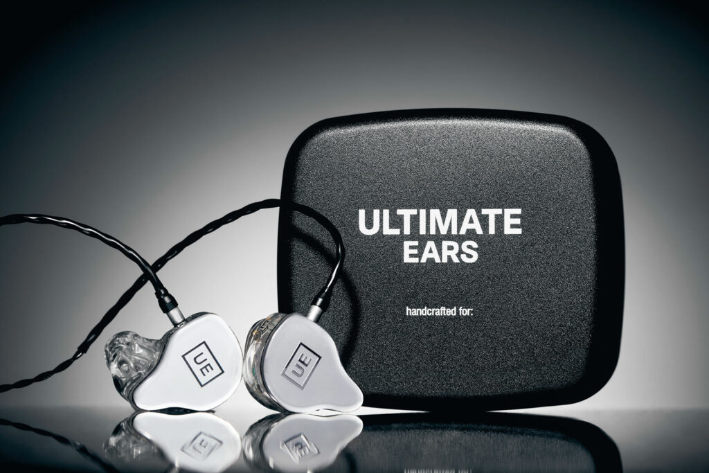 Ultimate Ears Premier IEMS in white with their case