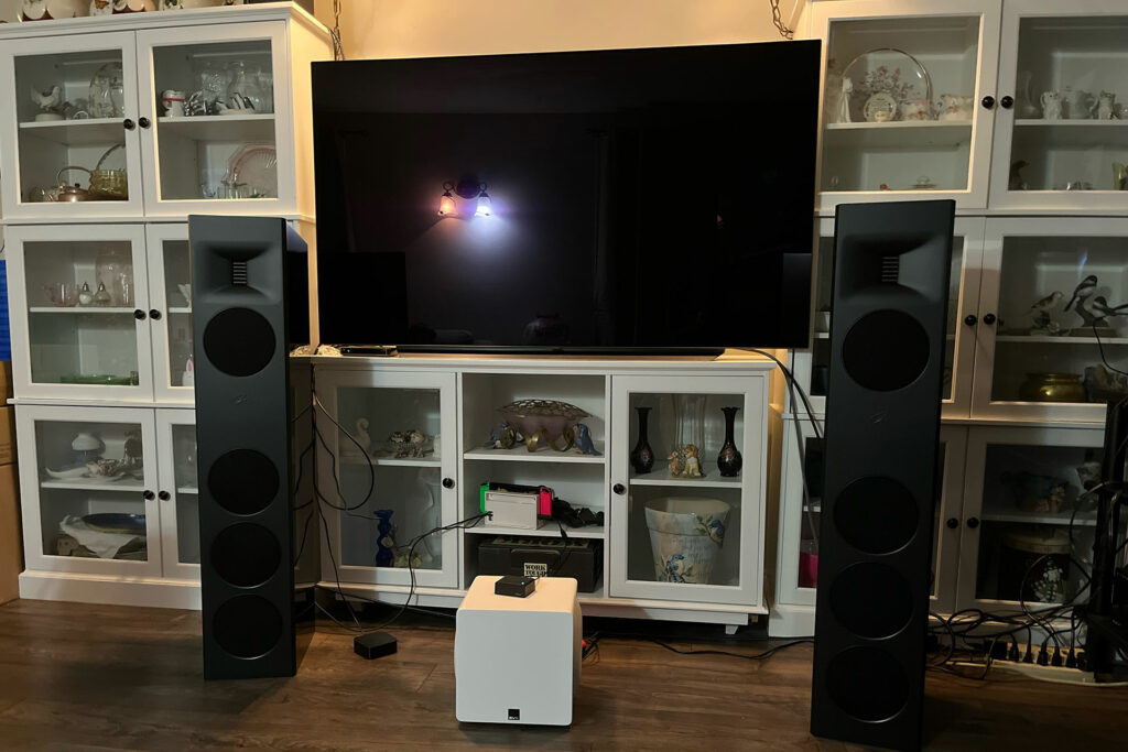 This is an early photo of Andrew Dewhirst's new audiophile listening room in Canada. He just moved and is getting everything all dialed-on over time.