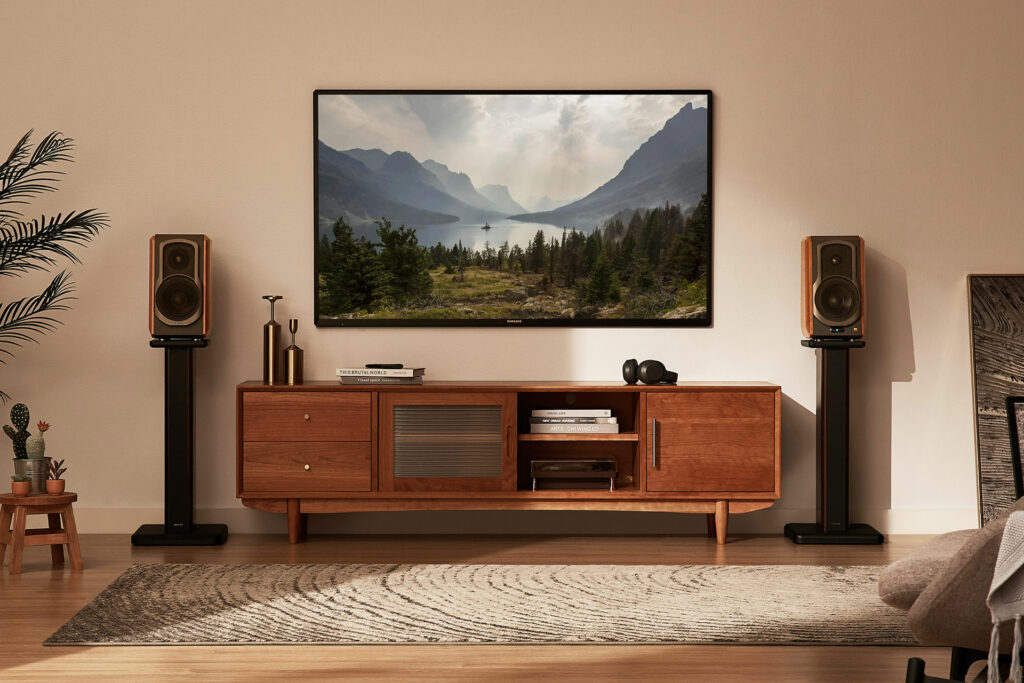 The Edifier S1000W powered speakers can be used in a desktop OR audiophile configuration