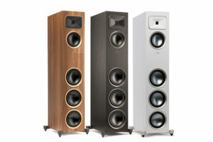 MartinLogan's Motion Foundation F2 Speakers in their three finish options.