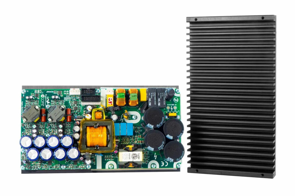Here's a look at the boards inside of the Monoprice M2100X amp
