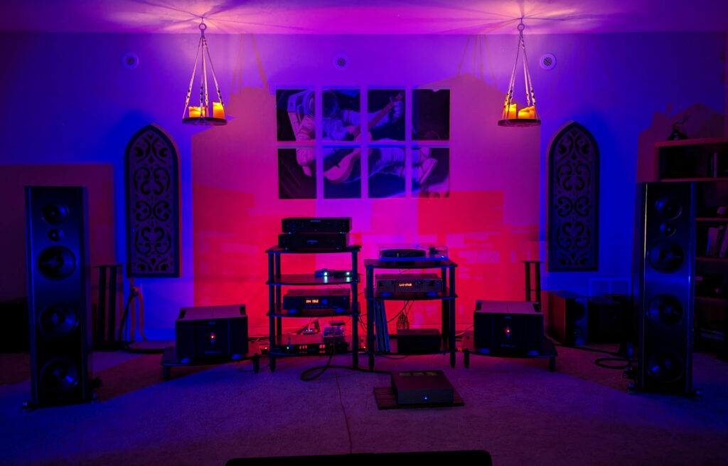 The PSB Synchrony T800 speakers installed in Michael Zisserson's reference audiophile room