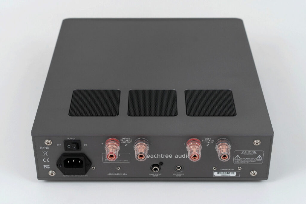Here is a look at the inputs and outputs of the Peachtree Audio GaN 1 amp. 