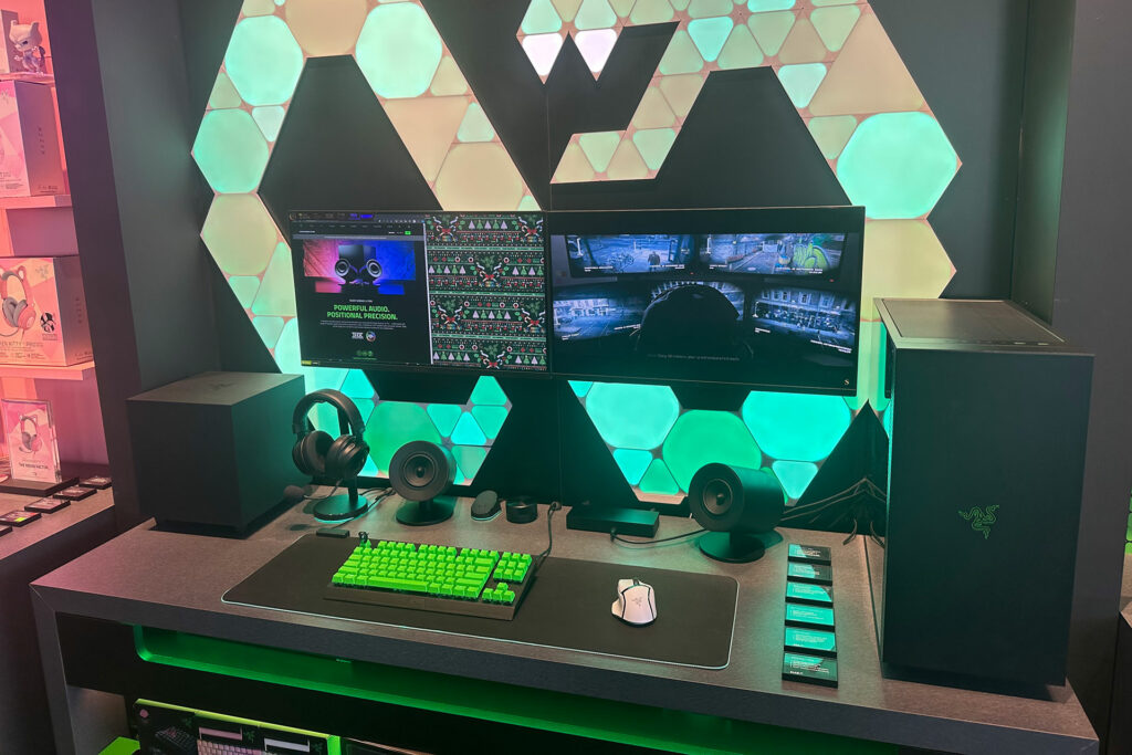 There are many compelling vignettes inside of the Razer Store that highlight every element needed to be a pro gamer at the highest level. 
