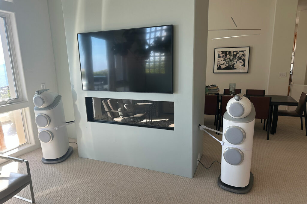 Jerry Del Colliano's Bowers & Wilkins 802 D4 speakers are floorstanding and full range