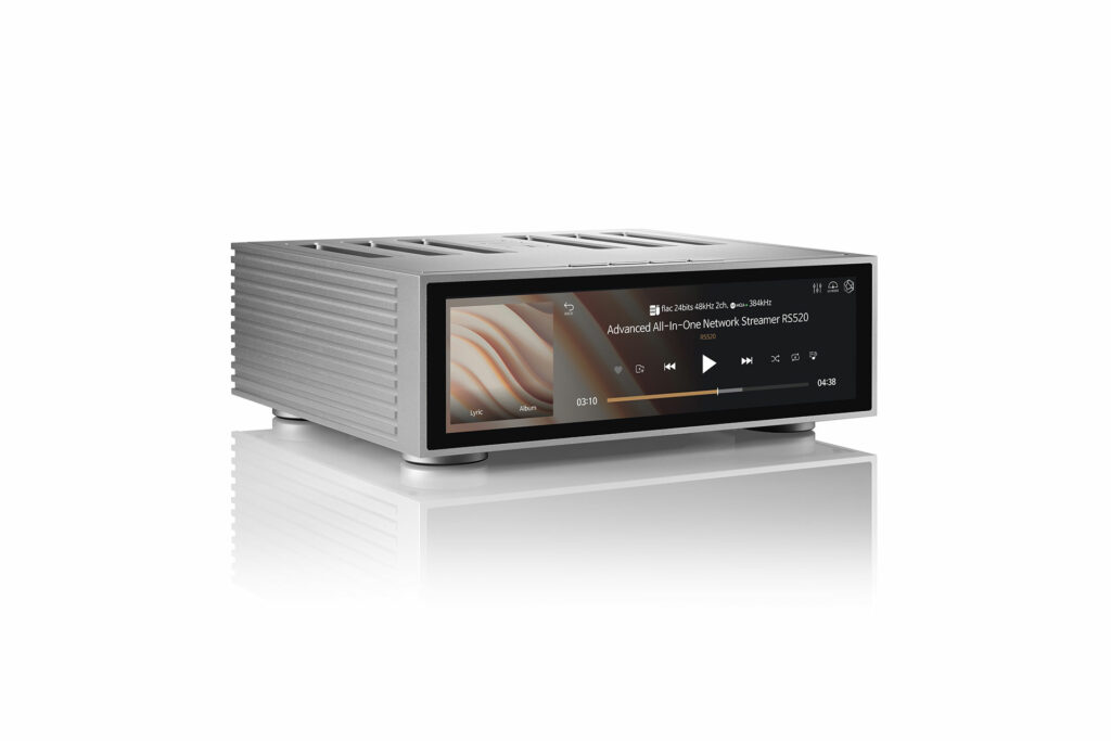 It is hard not to be impressed with the big LED screen on the HiFi Rose RS520 integrated amp