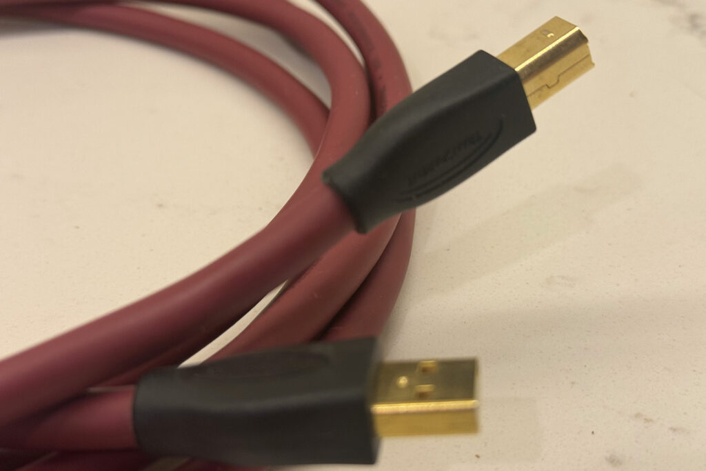 Transparent USB-A to USB-B cable used often with higher end , audiophile DACs