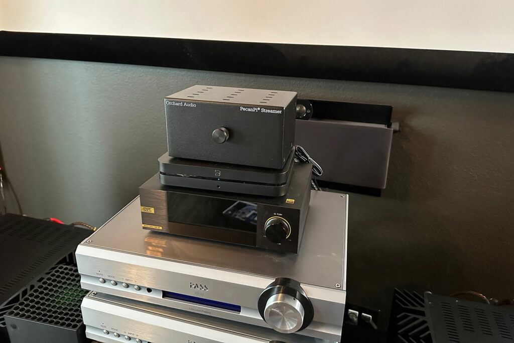 The Orchard Audio PecanPi+ stacked in Greg Handy's audiophile system