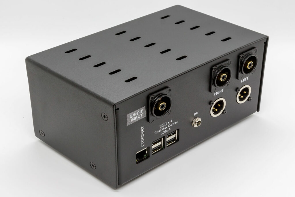 Here's a look at the back of the Orchard Audio PecanPi+ streamer