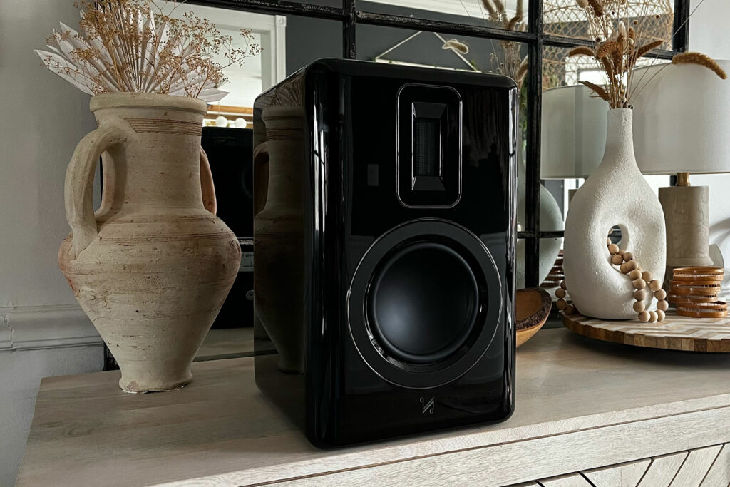 The QUAD Revela 1 speaker in Eric Forst's home