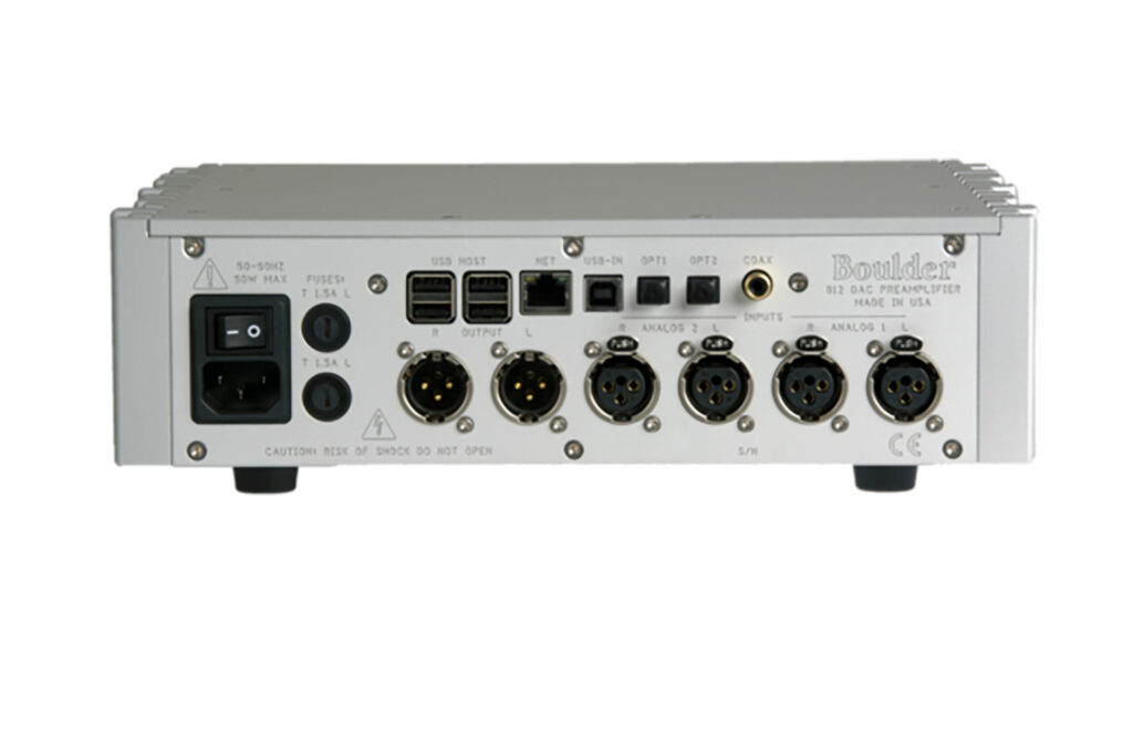 Here's a look at the many connection options on the back of a Boulder 812 DAC/Preamp