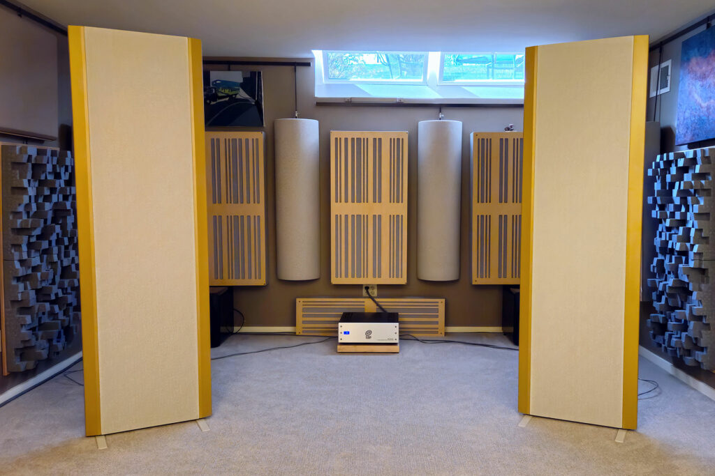 Magnepan 2.7 speakers installed in Dr. Prager's well-treated reference audiophile listening room.