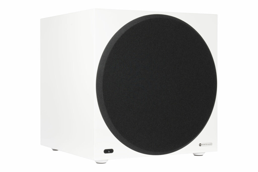 The Monitor Audio Anthra W15 comes in both a black and white finish.