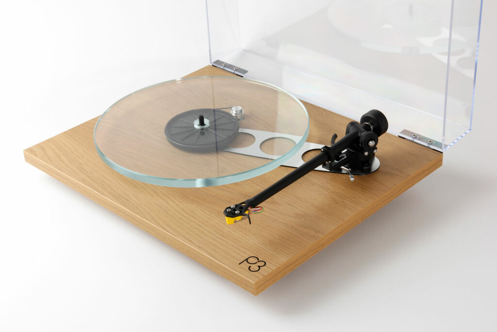 The light oak finish on the Rega P3 is a great look with the clear acrylic platter.