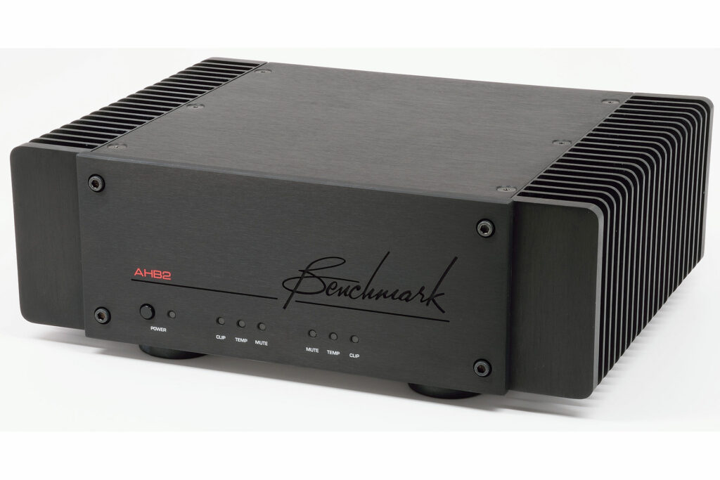 The Benchmark AHB2 in black can easily be switched into mono amps as Mike Prager did in his review.