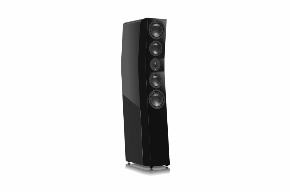 The SVS Prime Evolution speakers in Piano Black finish