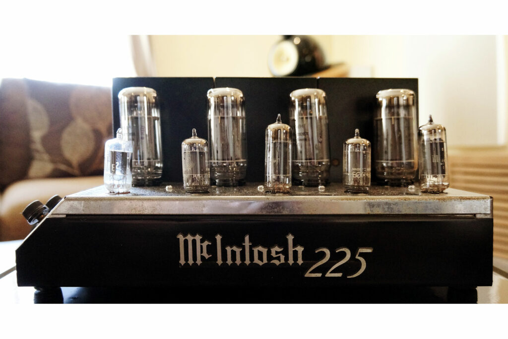 This is a vintage McIntosh 225 amp from the mid-1960s that our publisher restored.