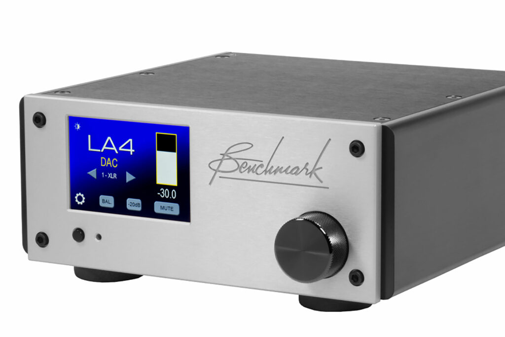 The Benchmark Media LA4 comes in a black as well as sliver finish option.