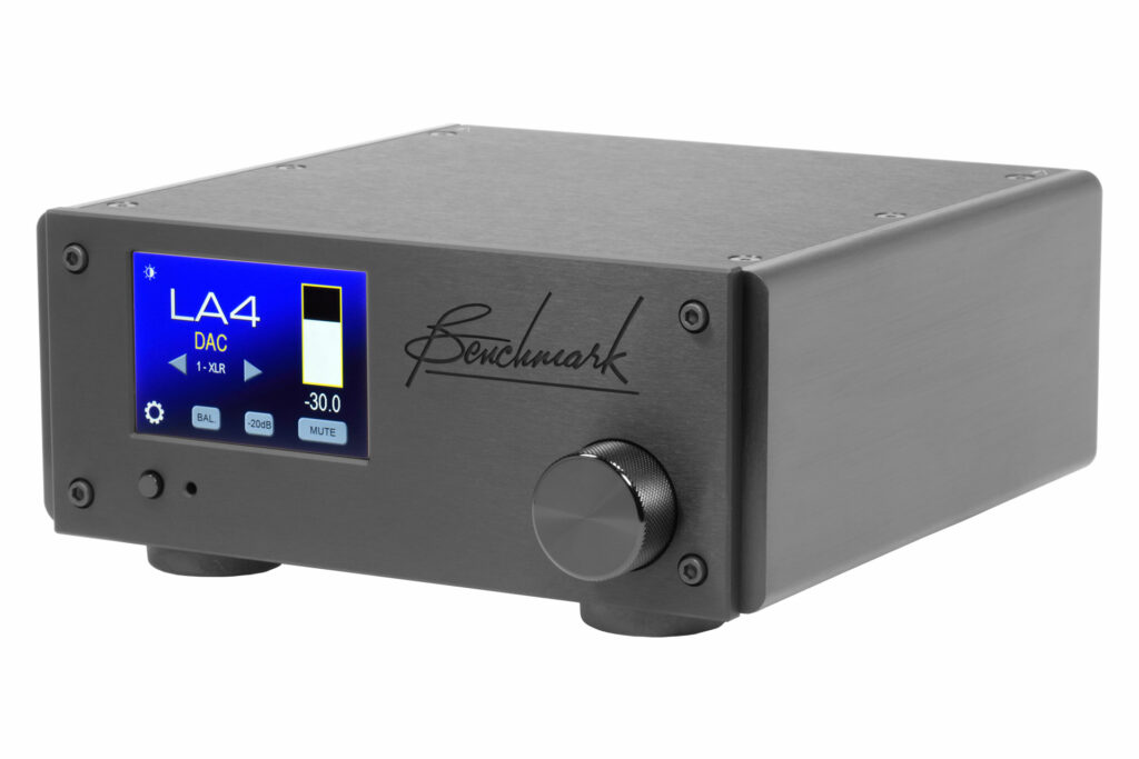 The Benchmark Media LA4 stereo preamp has a nice large LED screen on its face plate.