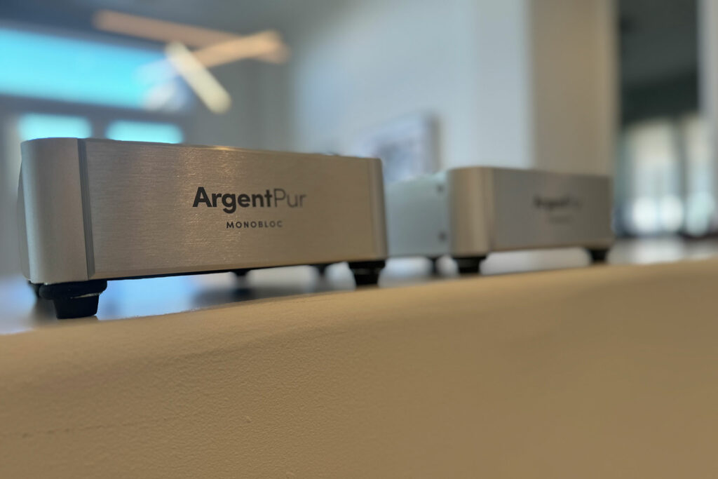 Argent Pur monoblock amps as a pair installed at Jerry Del Colliano's home in California 