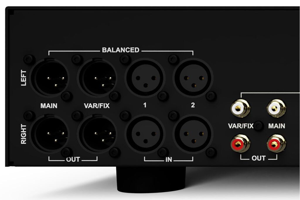 Here is a close-up look at some of the analog inputs and outputs on the Bryston BP-19 stereo preamp