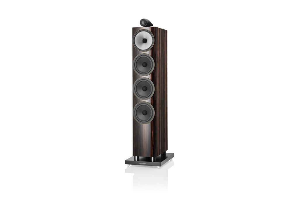 The Bowers & Wilkins 702 S3 Signature in its "signature" wood finish.