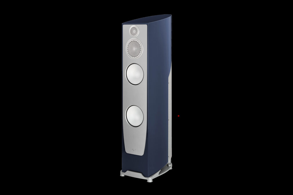 The Paradigm Persona 9H speakers in a gorgeous blue painted finish.
