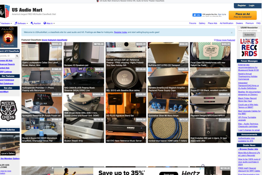 Selling gear on US Audiomart