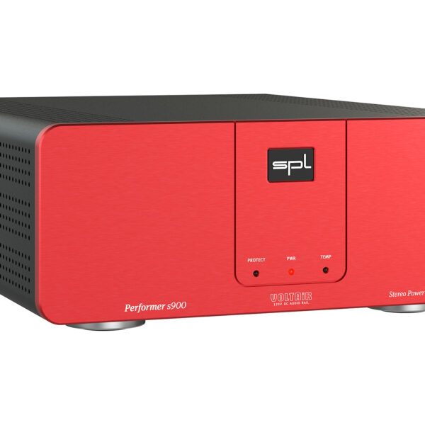 SPL Performer s900 power amp in a striking red finish