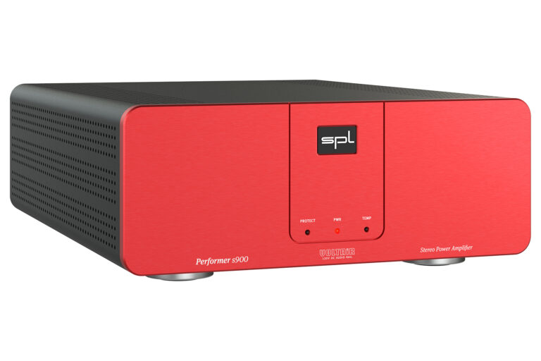 SPL Performer s900 power amp in a striking red finish