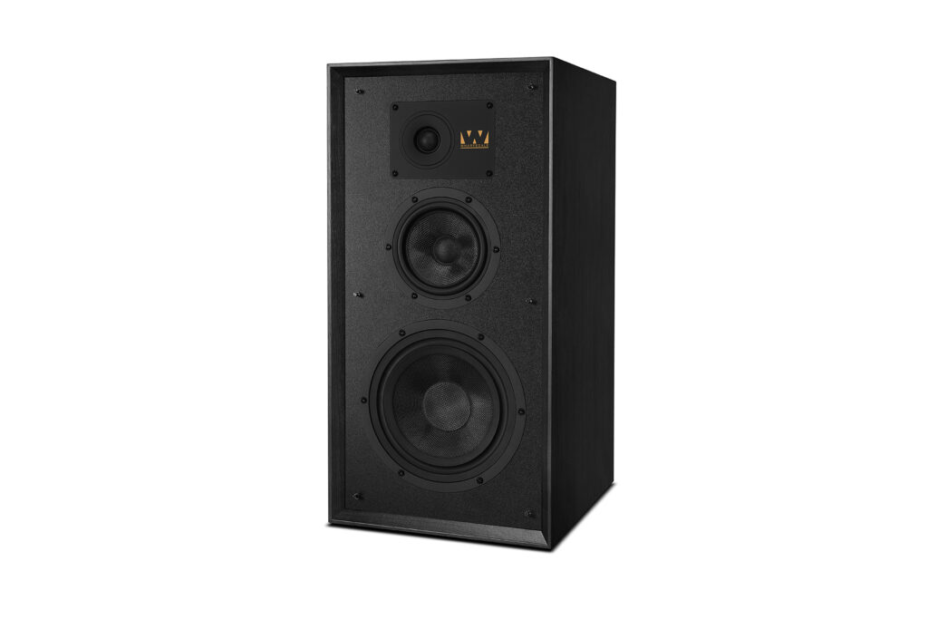 A single Warfedale Super Linton speaker in black without the stands