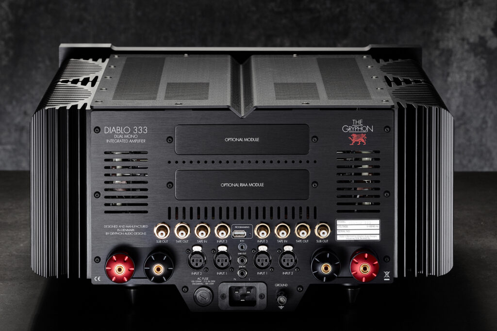 A look at the rear panel of the Gryphon Diablo 333 integrated amp.
