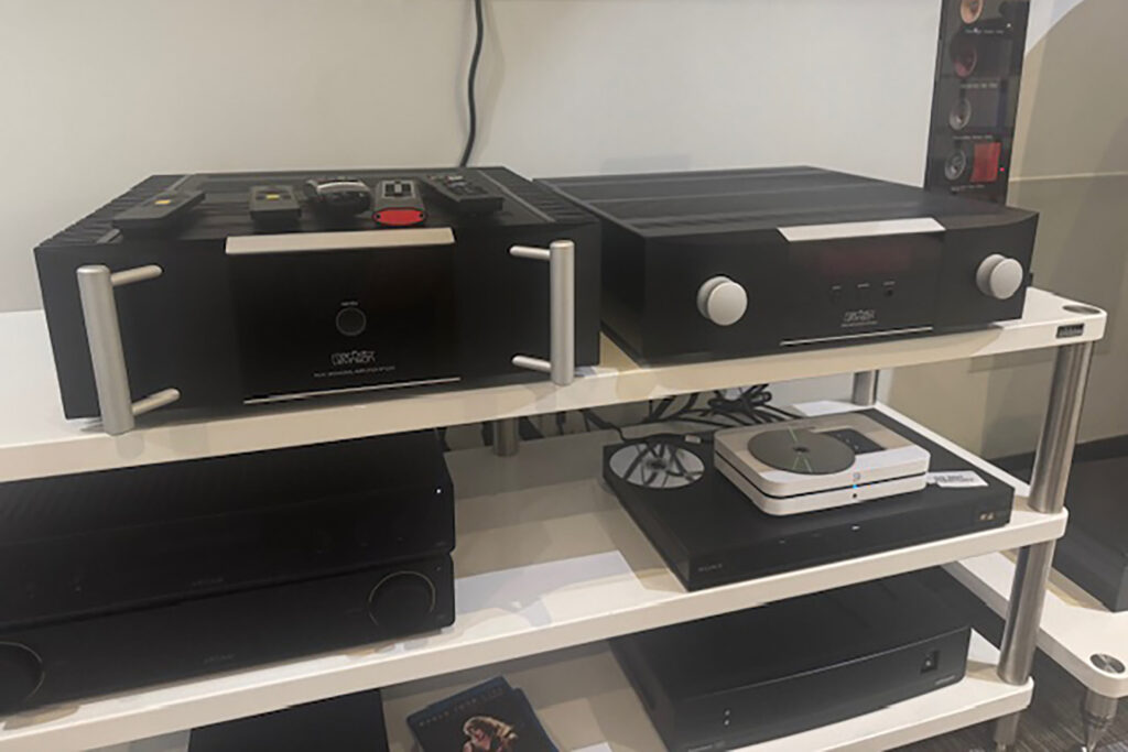 Mark Levinson electronics on display at the Mission Viejo, California Magnolia store (inside Best Buy) from March 2025.