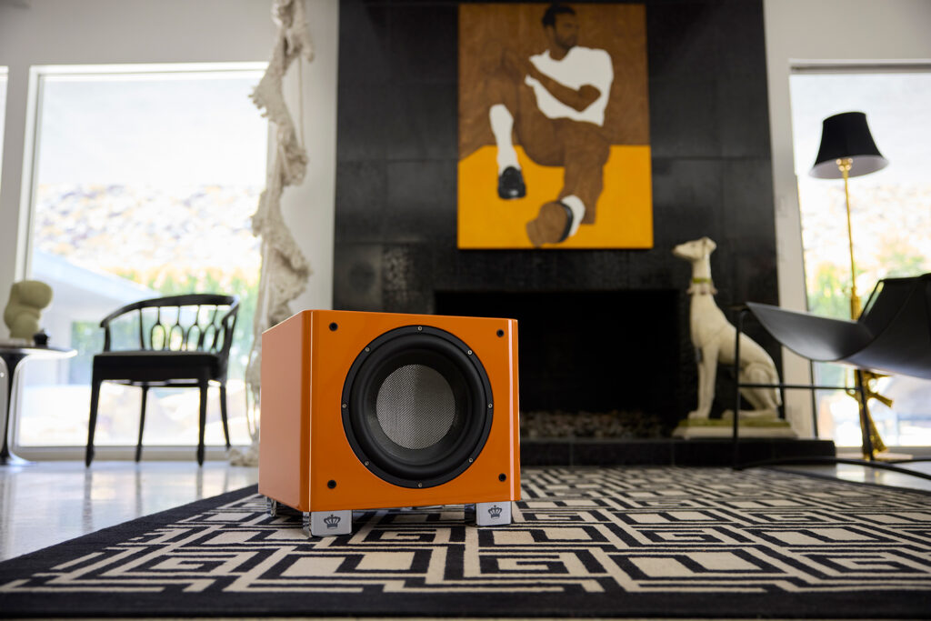 The REL T/x9 in an automotive grade orange.