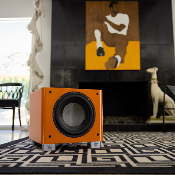 The REL T/x9 in an automotive grade orange.