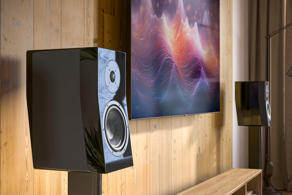 The SVS Ultra Evolution Nano bracketing a nice, big 4K TV.