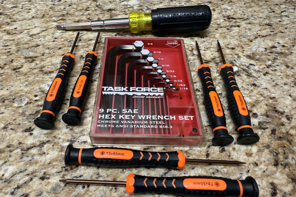 An adjustable set of wrenches and/or screw drivers can have you prepared for any audiophile challenge.