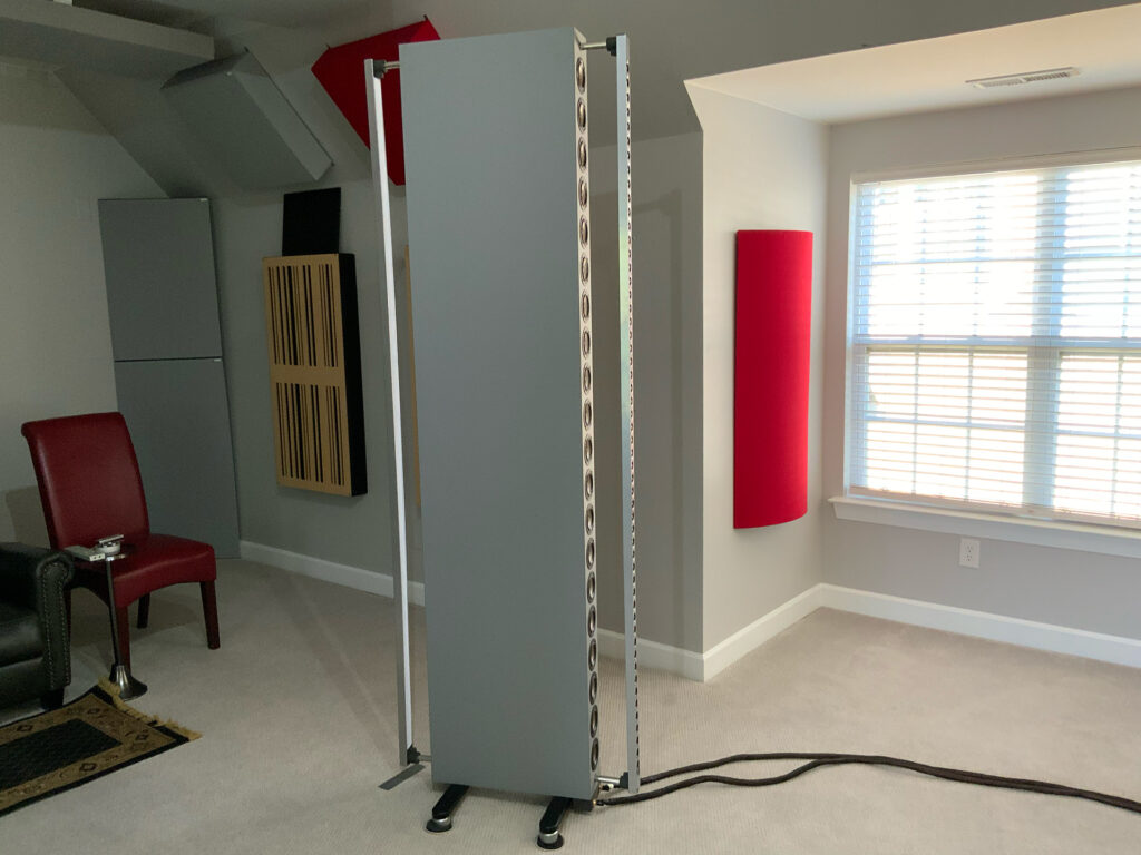 A side view of the Grand Notes in Paul Wilson's listening room.