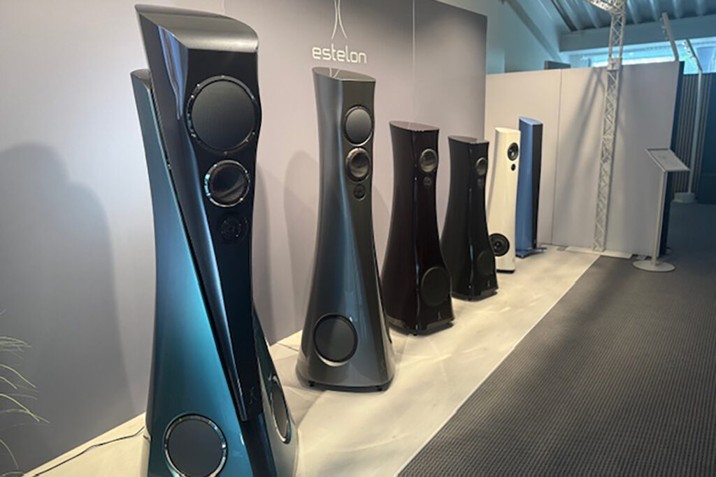 Estelon speakers in this matte medium metallic blue were the best looking (and fantastic sounding) speakers at Munich 2025