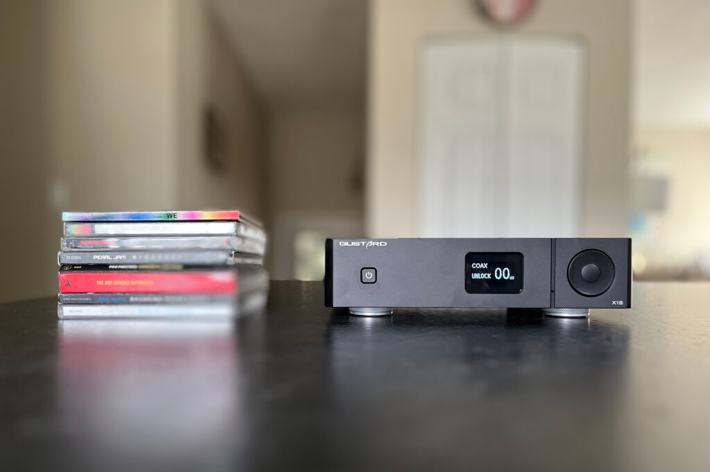 The Gustard DAC-X18 on display at Andrew Dewhirst's system.