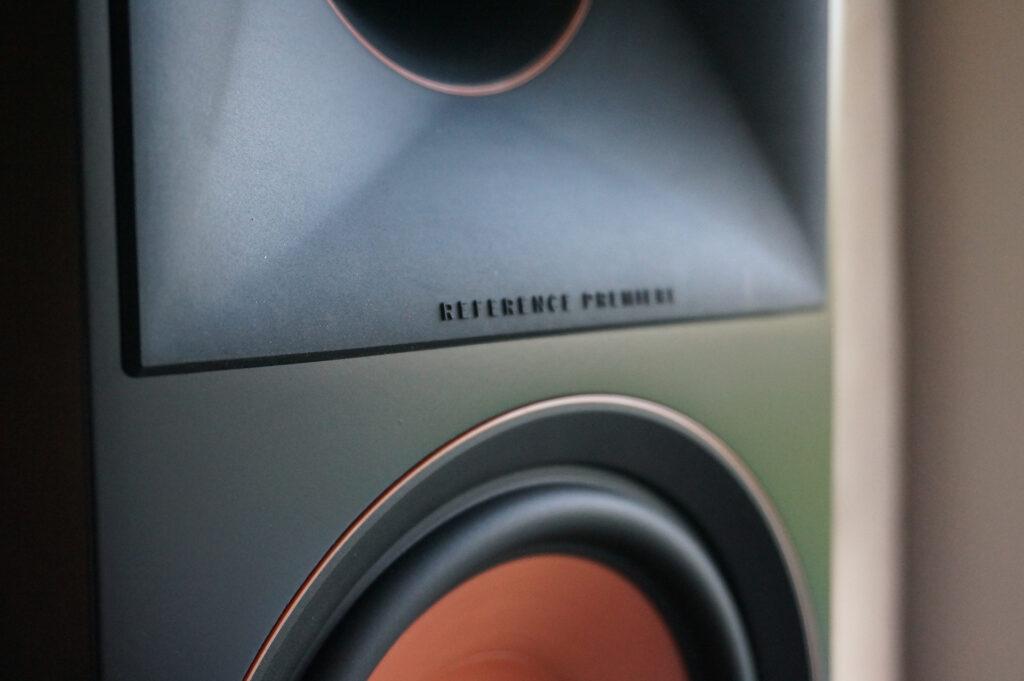 A close up of the Klipsch RP600 MK2 speakers installed in Nasim's home.