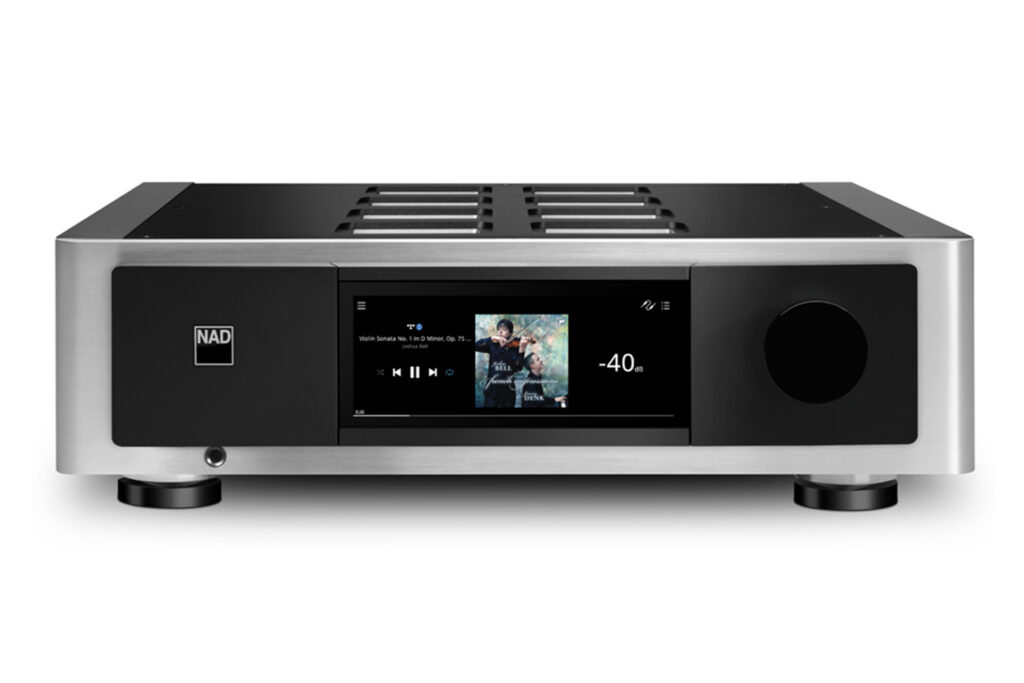 The LED screen on the front of the NAD M66 is a really appealing feature specially for streaming, let alone, often complicated system setup.