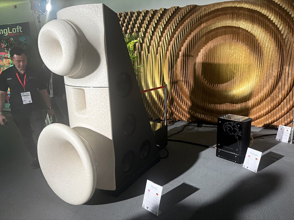 Horn speakers generally need to be large to reproduce and meaningful bass.