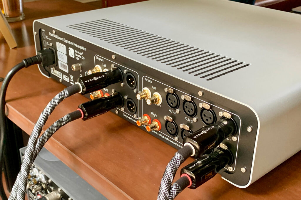 A look at Jim's installation from the back. Note, the new Wireworld Series 10 cables - a new addition for Jim...